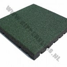 Rubbertegel groen 100x100x4,5cm/ valhoogte 1.5m