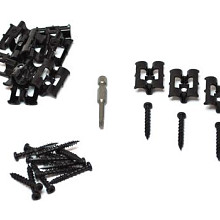 S-Fixx Bamboo Eind Clips Zwart Gecoat 25 st incl schroeven, boor en bit