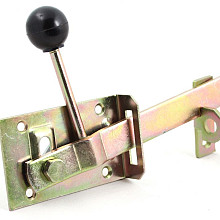 Tuinheksluiting+kunststof knop smal geel verzinkt 60x100 (21091313) 10 stuks