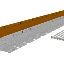 Flexline 75 mm, lengte 220 cm Weervast Cortenstaal incl. per strip 3 grondnagels en verbindingsplaat
