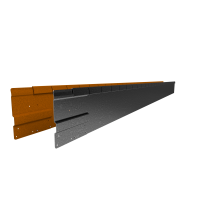 Flexline 150 mm, Lengte 220 cm Weervast Cortenstaal incl. 3 platte grondpennen en verbindingsplaat
