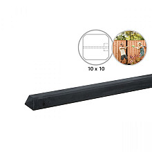 Eindpaal antraciet GECOAT glad met diamantkop 10x10x190 cm