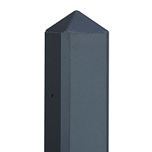 Eindpaal Antraciet GECOAT glad met diamantkop 10x10x280 cm