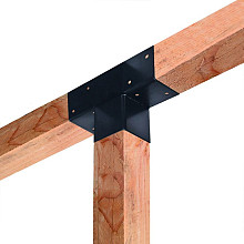 Paalverbinder Zwart Gepoedercoat T-Model tbv 12x12 cm paal