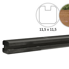 Sleuf eindpaal EXTRA DIK + LANG antraciet 11,5 x 11,5 x 316